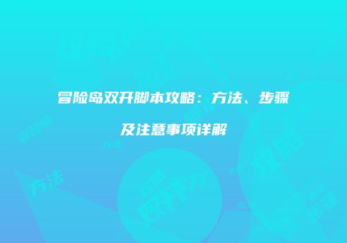 冒险岛双开脚本攻略：方法、步骤及注意事项详解