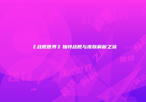 《战舰世界》独特战舰与皮肤解析之旅