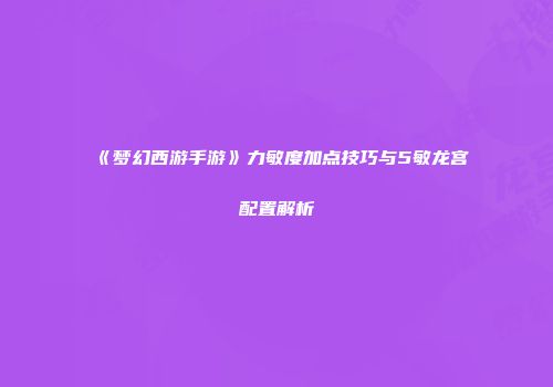 《梦幻西游手游》力敏度加点技巧与5敏龙宫配置解析