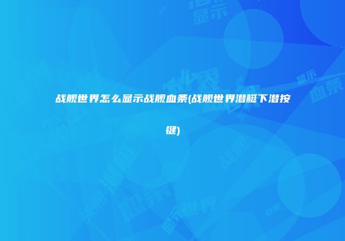 战舰世界怎么显示战舰血条(战舰世界潜艇下潜按键)