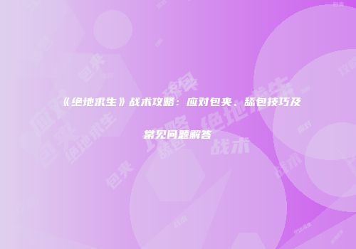 《绝地求生》战术攻略：应对包夹、舔包技巧及常见问题解答