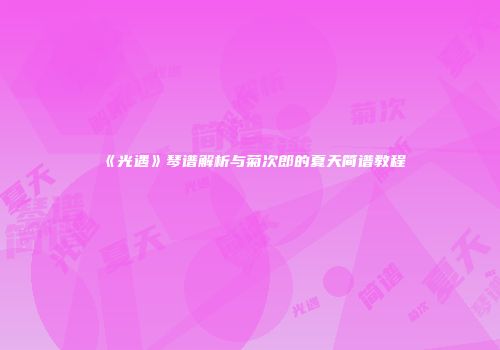 《光遇》琴谱解析与菊次郎的夏天简谱教程