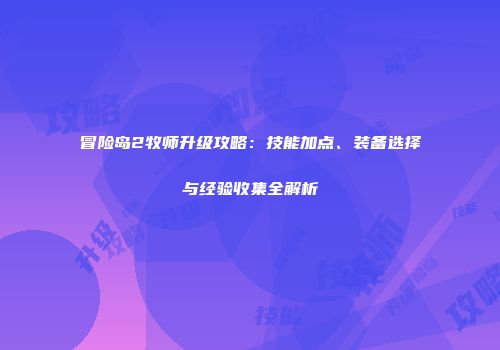 冒险岛2牧师升级攻略：技能加点、装备选择与经验收集全解析