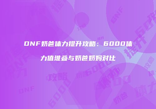 DNF奶爸体力提升攻略：6000体力值堆叠与奶爸奶妈对比
