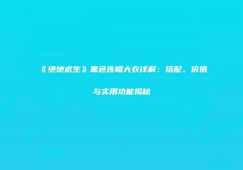 《绝地求生》黑色连帽大衣详解：搭配、价值与实用功能揭秘