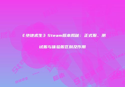 《绝地求生》Steam版本揭秘：正式服、测试服与体验服区别及作用