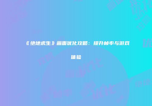 《绝地求生》画面优化攻略：提升帧率与游戏体验