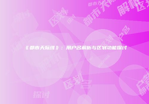 《都市天际线》：用户名解析与区划功能探讨