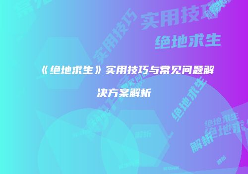 《绝地求生》实用技巧与常见问题解决方案解析