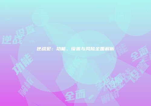 逆战宏：功能、设置与风险全面解析