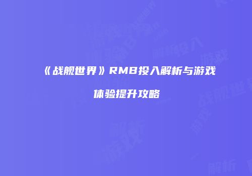 《战舰世界》RMB投入解析与游戏体验提升攻略