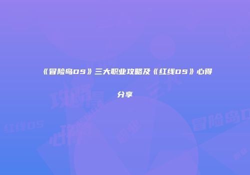 《冒险岛DS》三大职业攻略及《红线DS》心得分享