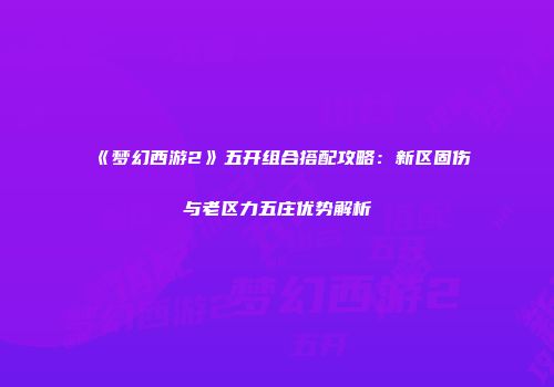 《梦幻西游2》五开组合搭配攻略：新区固伤与老区力五庄优势解析