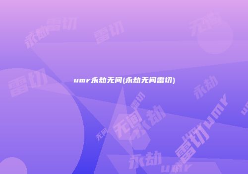 umr永劫无间(永劫无间雷切)