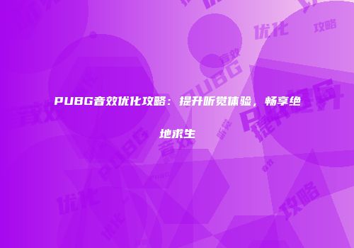 PUBG音效优化攻略：提升听觉体验，畅享绝地求生