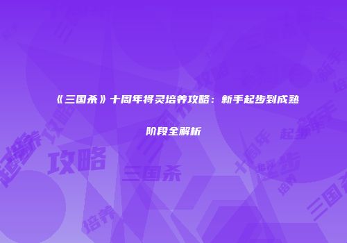《三国杀》十周年将灵培养攻略：新手起步到成熟阶段全解析