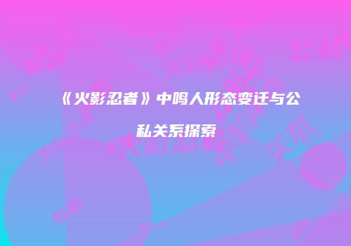 《火影忍者》中鸣人形态变迁与公私关系探索