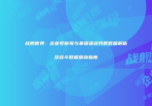 战舰世界：企业号航母与拿骚级战列舰数据解析及战斗数据查询指南