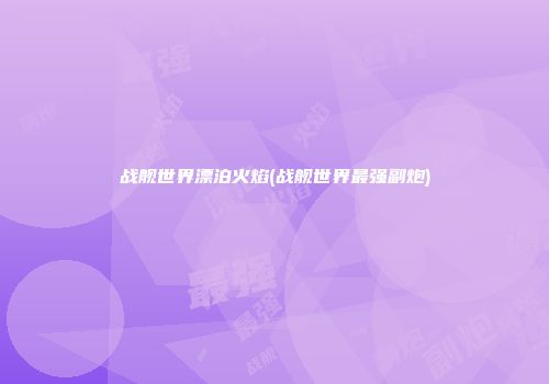 战舰世界漂泊火焰(战舰世界最强副炮)
