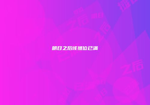 明日之后该摊位已满
