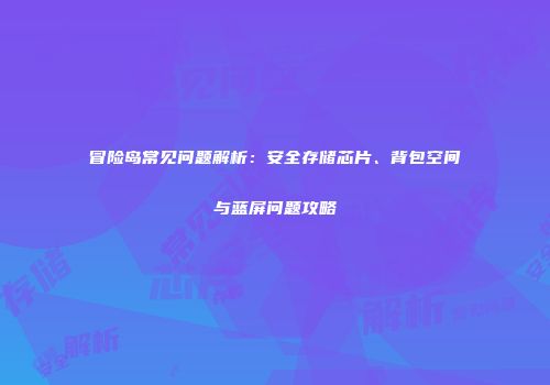 冒险岛常见问题解析：安全存储芯片、背包空间与蓝屏问题攻略