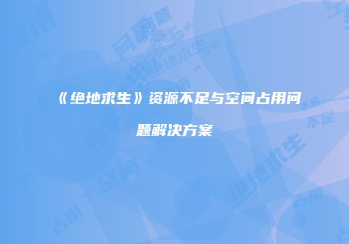 《绝地求生》资源不足与空间占用问题解决方案