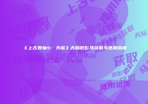《上古卷轴5：天际》天际微影马获取与使用指南