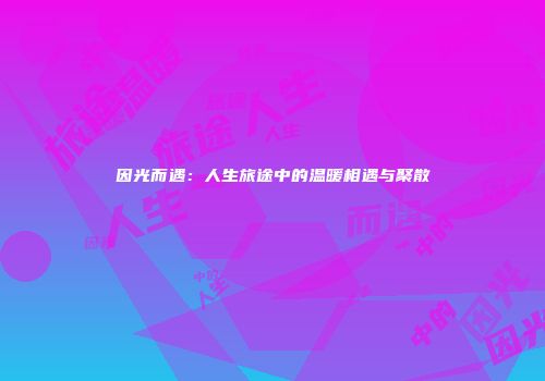 因光而遇：人生旅途中的温暖相遇与聚散