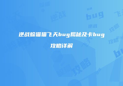 逆战躲猫猫飞天bug揭秘及卡bug攻略详解