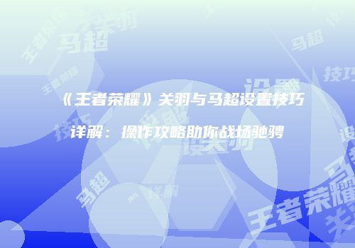 《王者荣耀》关羽与马超设置技巧详解：操作攻略助你战场驰骋