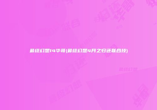 最终幻想14华哥(最终幻想4月之归还联合技)