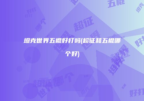 坦克世界五棍好打吗(超征和五棍哪个好)
