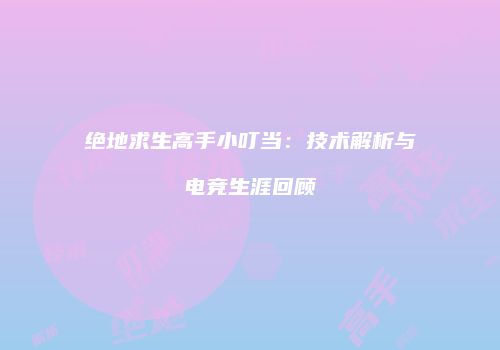 绝地求生高手小叮当：技术解析与电竞生涯回顾