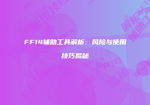FF14辅助工具解析：风险与使用技巧揭秘
