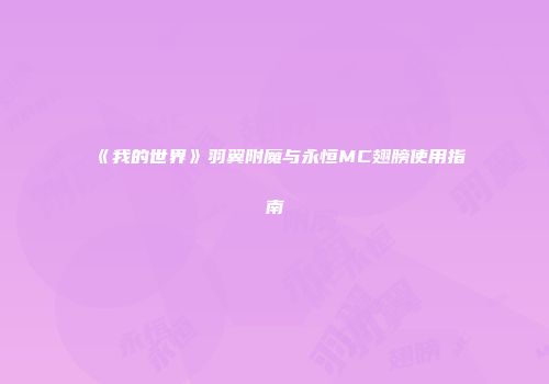 《我的世界》羽翼附魔与永恒MC翅膀使用指南