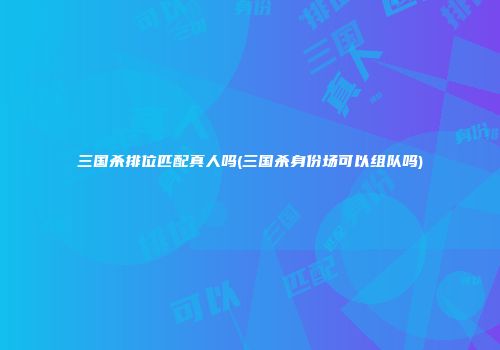 三国杀排位匹配真人吗(三国杀身份场可以组队吗)