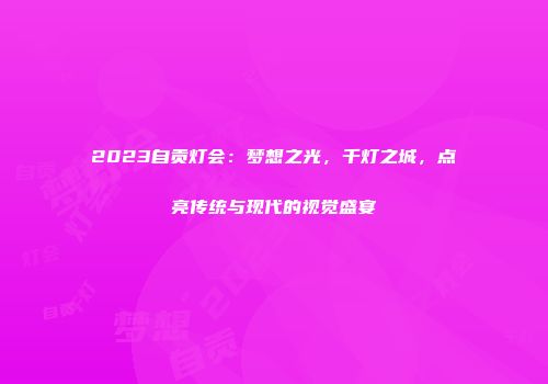 2023自贡灯会：梦想之光，千灯之城，点亮传统与现代的视觉盛宴