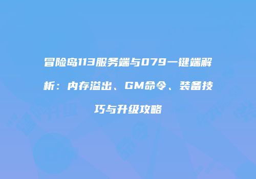 冒险岛113服务端与079一键端解析：内存溢出、GM命令、装备技巧与升级攻略