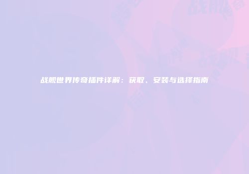 战舰世界传奇插件详解：获取、安装与选择指南
