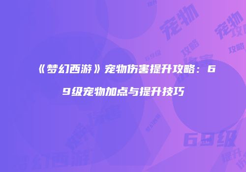 《梦幻西游》宠物伤害提升攻略：69级宠物加点与提升技巧