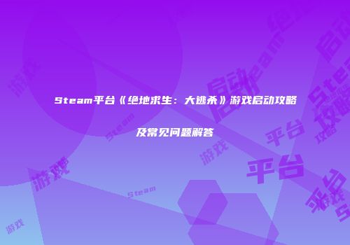 Steam平台《绝地求生：大逃杀》游戏启动攻略及常见问题解答