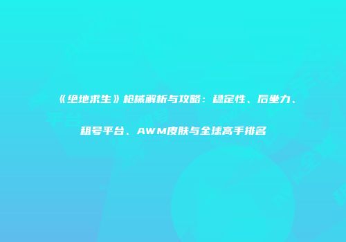 《绝地求生》枪械解析与攻略：稳定性、后坐力、租号平台、AWM皮肤与全球高手排名