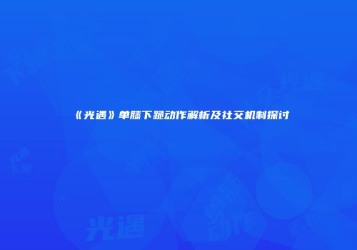 《光遇》单膝下跪动作解析及社交机制探讨