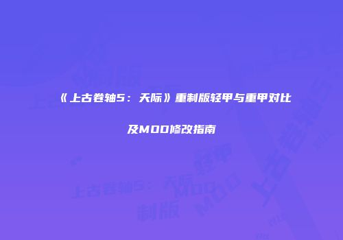 《上古卷轴5：天际》重制版轻甲与重甲对比及MOD修改指南
