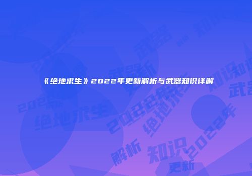 《绝地求生》2022年更新解析与武器知识详解