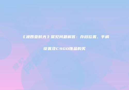 《波西亚时光》常见问题解答：存档位置、手柄设置及CSGO饰品购买