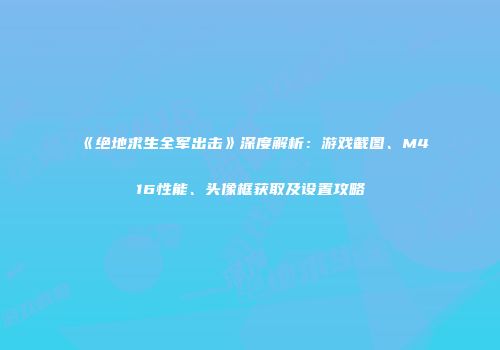 《绝地求生全军出击》深度解析：游戏截图、M416性能、头像框获取及设置攻略