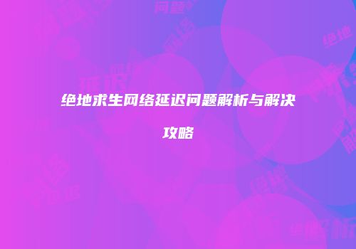 绝地求生网络延迟问题解析与解决攻略