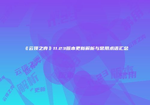 《云顶之弈》11.23版本更新解析与常用术语汇总
