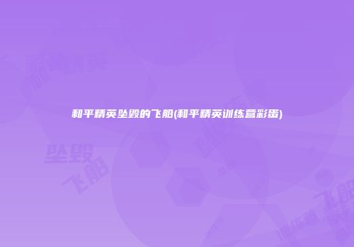 和平精英坠毁的飞船(和平精英训练营彩蛋)